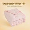 INS Skin-Friendly Washable Cotton Summer Quilt - Brushed Flannel Cooling Blanket for Dorms