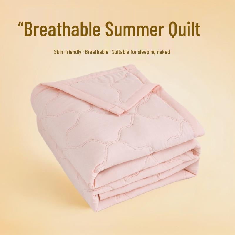 INS Skin-Friendly Washable Cotton Summer Quilt - Brushed Flannel Cooling Blanket for Dorms