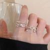 Korean Silver Pearl Bandage Ring - Luxury Niche Open Index Finger Ring for Trendy Style.