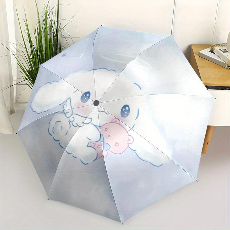 1pc Angel Cinnamoroll Ideas Durable Cartoon Folding Umbrella, Portable 3-Fold Compact Umbrella for Men and Women, Suitable for Travel or Daily Use.S00