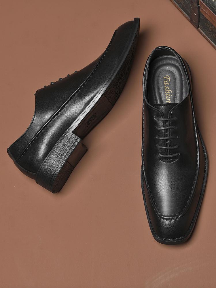 

Men s Plus Size Casual Lace-Up Low Top Comfortable and Breathable Leather Shoes 47 чорний