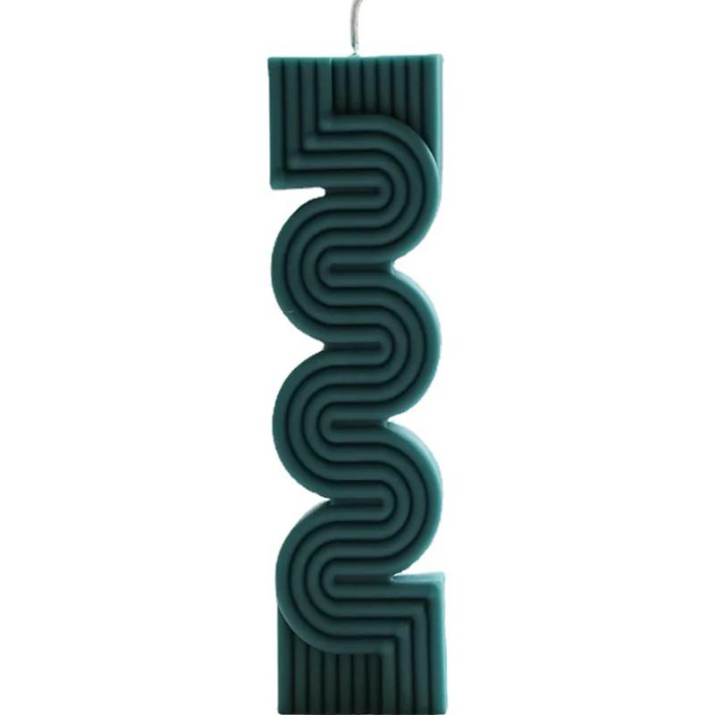 3D Geometric Wave Stripe Shape Candle Silicone Mold Easy To Release Aromatherapy Gypsum Soap Resin Mould Kit DIY Crafts Making
