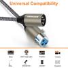 SOEYBAE 5M Male To Female XLR Microphone Cable, Canon Cable, Microphone Cord, XLR Balanced Connection, Compatible with AV Amplifiers, Speakers, and