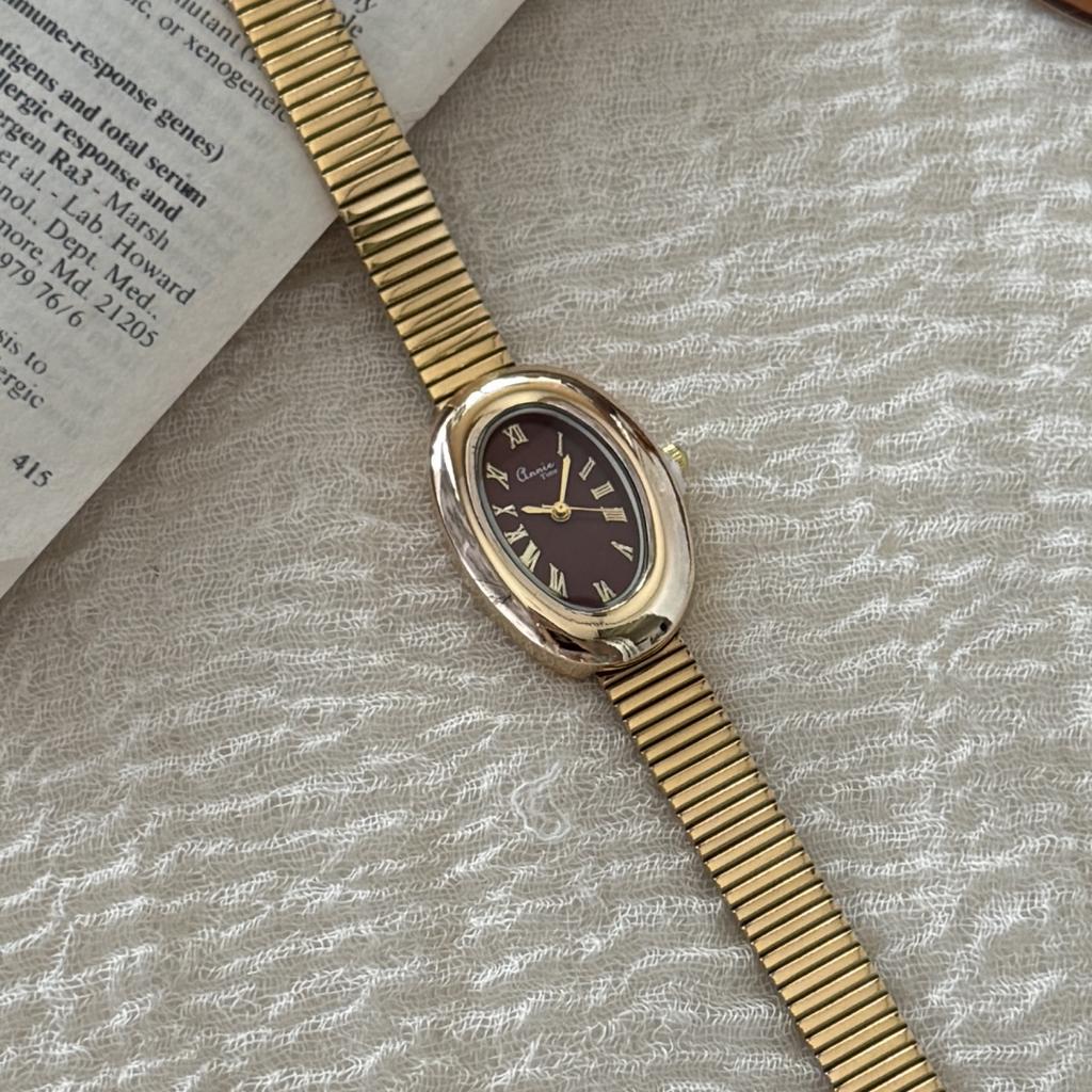 Fashion Oval Women's Quartz Watch Rome Dial Bracelet Gold Quartz Wristwatches Steel Band Watches Dropshipping Reloj De Mujer