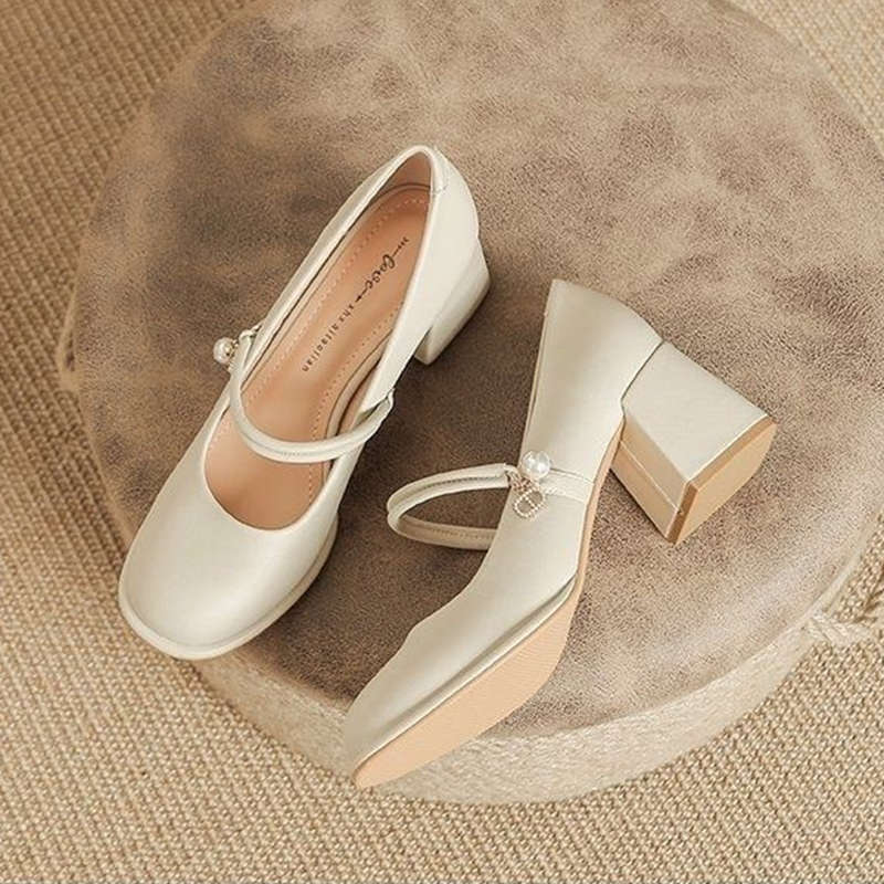 

Late evening breeze with cheongsam shoes thick heels single shoes high heels women s models 2025 new spring and summer Mary Jane shoes women 40