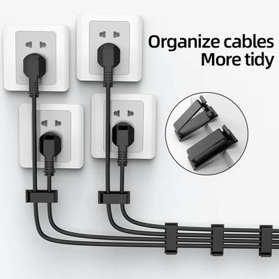 10pcs Cable Clamp Self-adhesive Wire Tie Clips Holder Organizer Management Home Car Data USB Cable Cord Bobbin Wires Organizer