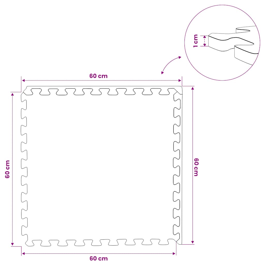 Floor Mats 6 pcs 2.16 m² EVA Foam Blue