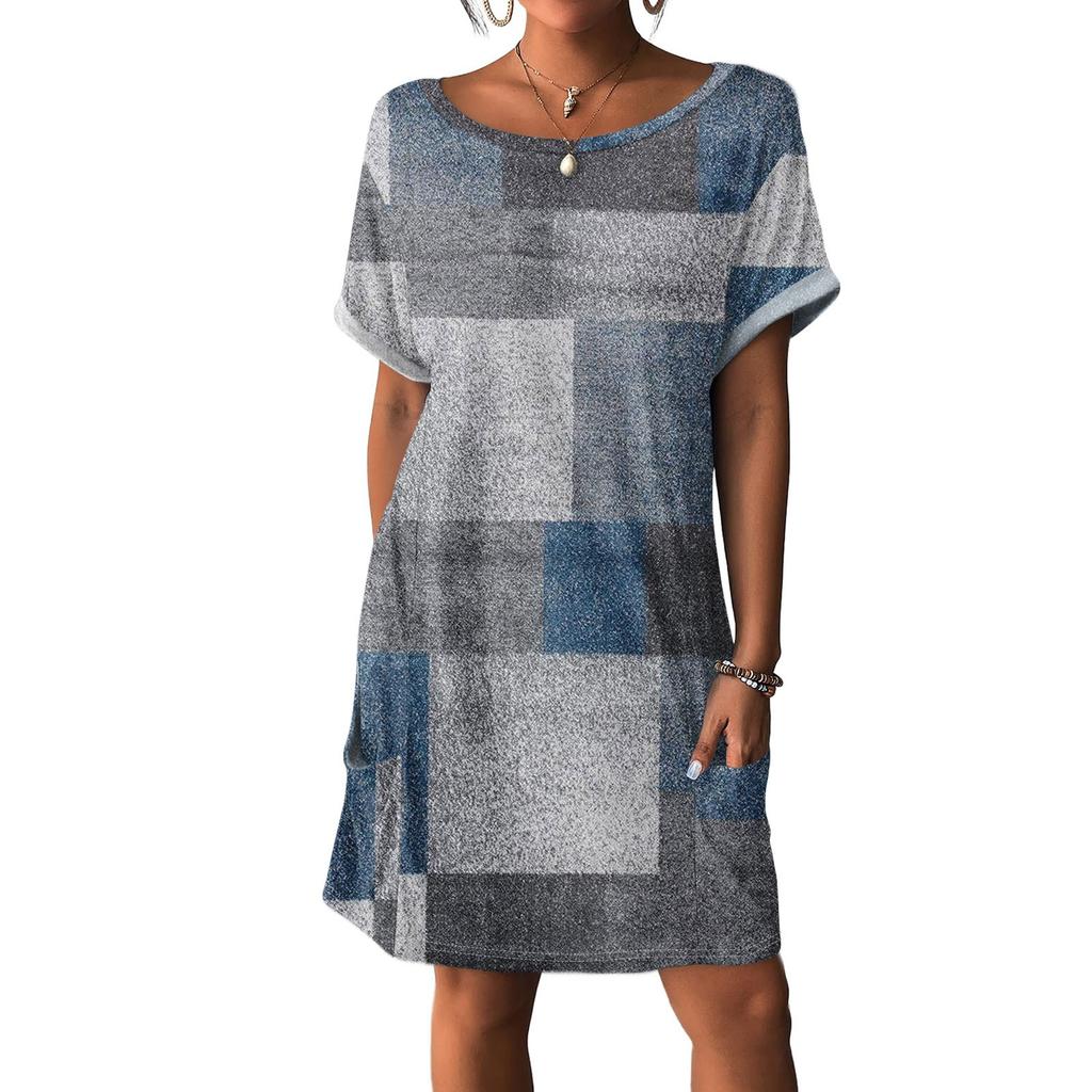 Women's Dresses T-Shirt Dresses With Pockets Solid Color Casual Beach Dresses