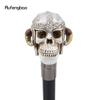 White Resin Skull  Ram's Horn Helmet Head Walking Cane Fashion Decorative Steel Stick Gentleman Performance Stage Cane 93cm