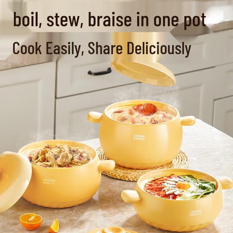 COOKER KING Ceramic Casserole Soup Pot