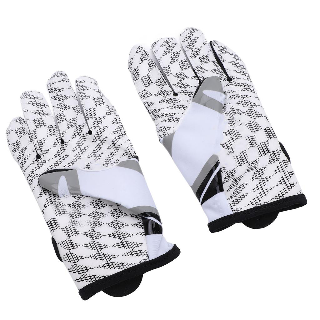 Kids Football Gloves Anti Slip Silicone Breathable Soft Elastic Adjustable Wrist White Youth Wide Re