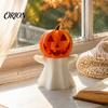 Candelabro de Abóbora de Halloween Porta-Velas Fantasma, Suporte de Candelabro Eletrônico LED Decorativo de Plástico PLA, Ornamento Impresso em 3D para Festa Mesa de Casa