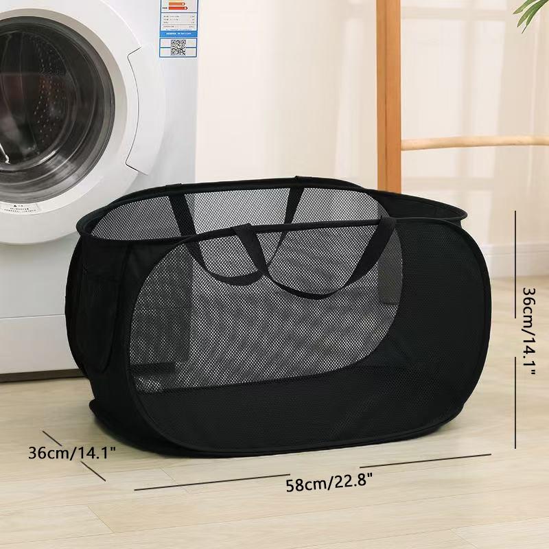 Extra-Large Mesh Laundry Hamper With Handles Foldable Versatile Storage Bag For Dirty Clothes In Multiple Rooms Laundry Baskets