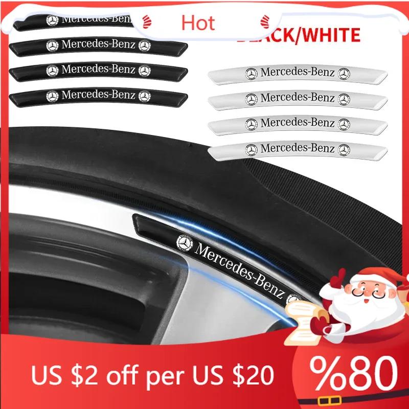 4 Stück Aluminium Chrom Schwarz Logo AMG Aufkleber Auto Radaufkleber Felgenabdeckung Abzeichen Decal Für Mercedes Benz AMG Zubehör