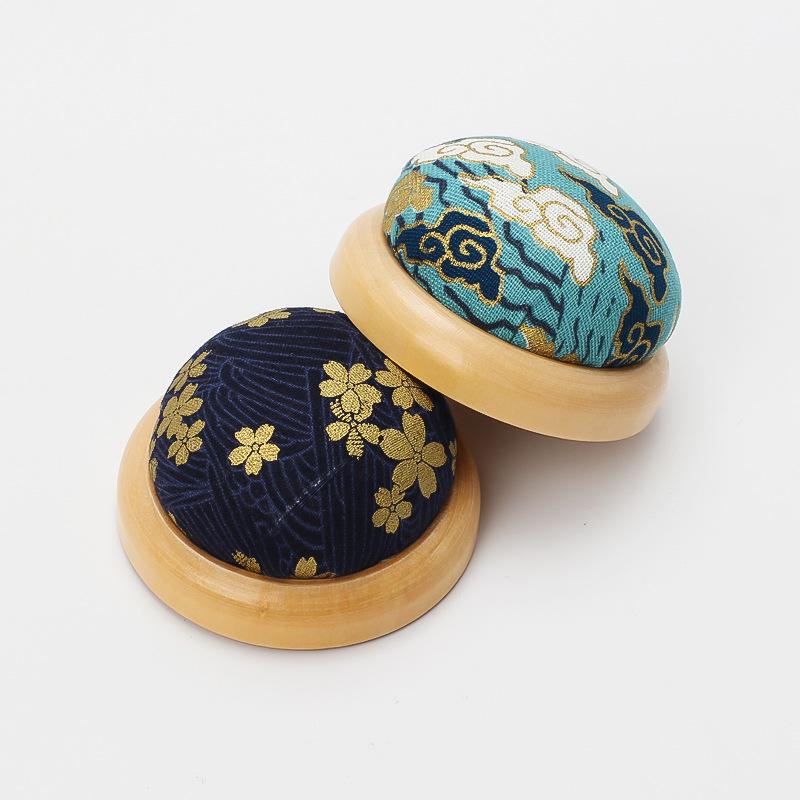 Japanese Style Wooden Pin Cushion & Needle Holder for DIY Sewing & Cross Stitch