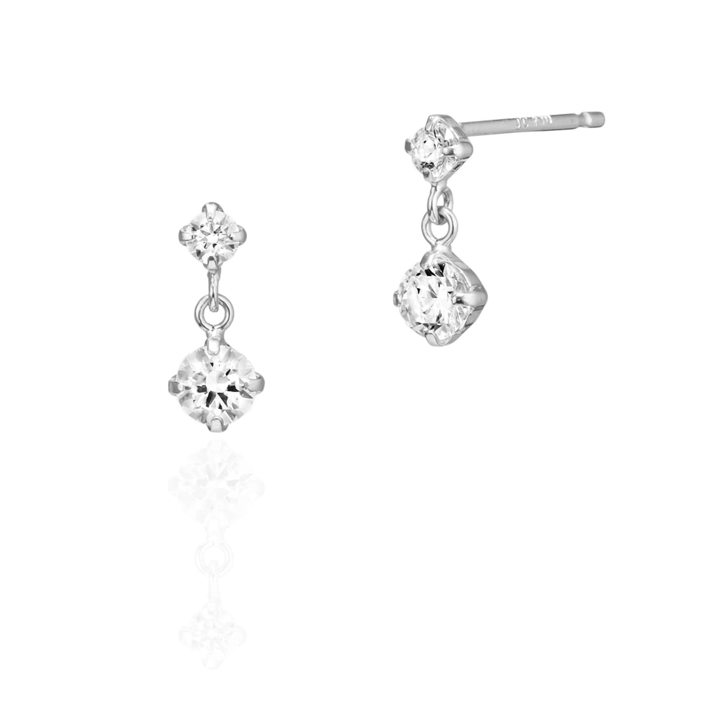 

K10 White Gold Earrings 111826153203 for Women [4℃] (WG)
