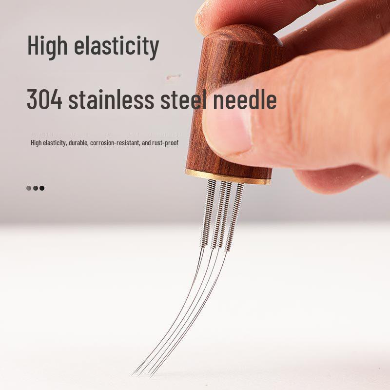 Ebony Stainless Steel Coffee Machine Powder Dispenser and Needle Lipstick Loose Powder Tool