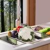 Over the Sink Colander Plastic Strainer Basket for Fruit and Vegetable Washing Waterproof Kitchen Dish Storage Shelf