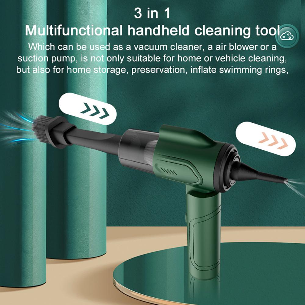 

3 in 1 Cordless Vacuum Clner, Handheld Dust Buster Blower Suction Pump with 3500Pa Powerful Suction and 90 Degree Foldable Design, for