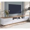 MODERNLUXE Wooden TV Unit 180cm - 5 Doors 8 Compartments - Contemporary Style - Natural & White