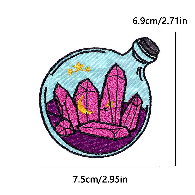 Pink Disco Ball Cowgirl Embroidery Patch Iron On Cute Cartoon Design for Denim Jacket Party Wear Kawaii Western Theme Badges