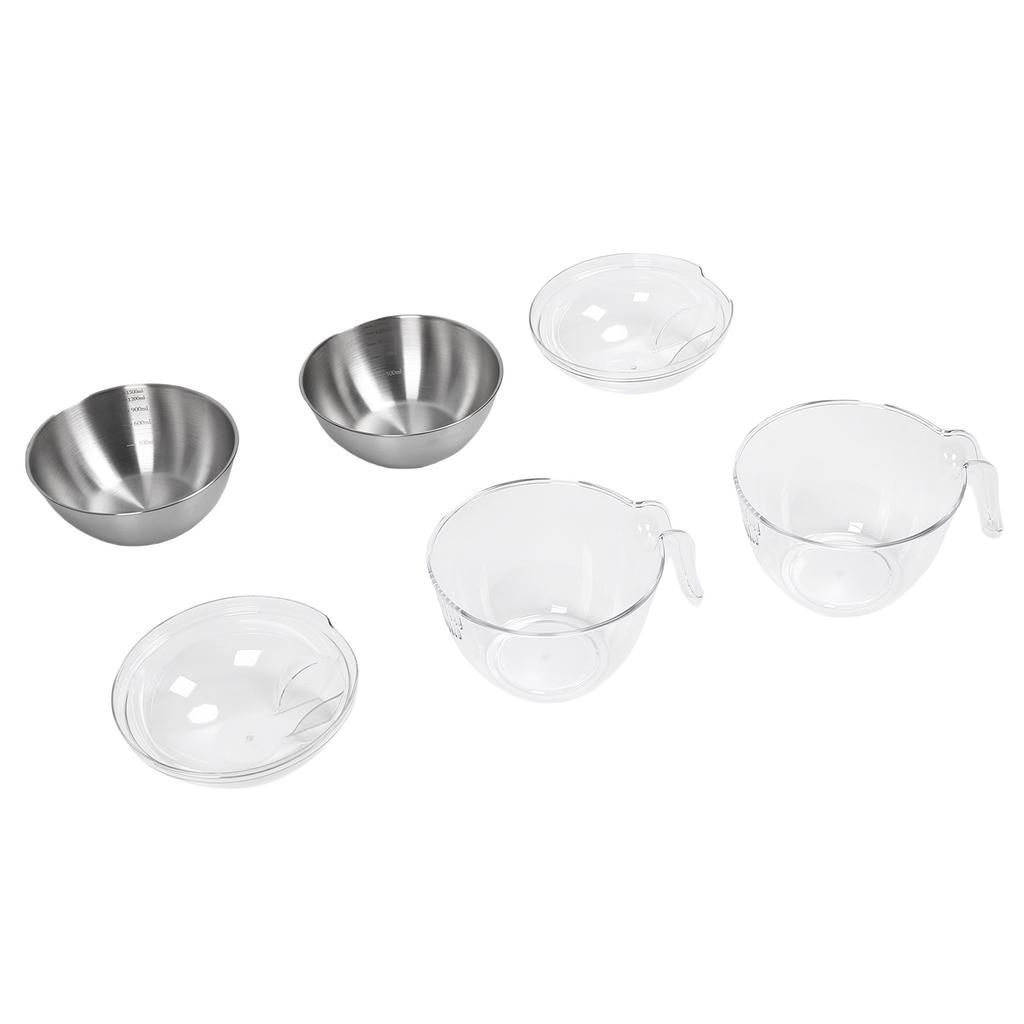 2pcs Iced Salad Bowl with PC Transparent Lid Stainless Steel Slanted Chilled Salad Bowl for Fruit Vegetable