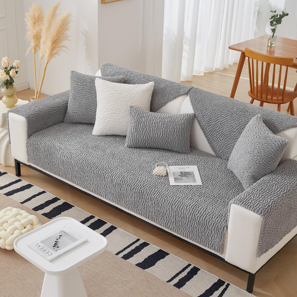 600G Cross-Border Amazon Anti-Cat Scratch Sofa Cushion Flannel Autumn And Winter Thickened Sofa Cover Non-Slip Cover Towel