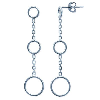 [M7342] - Silberne 'Choreographie'-Ohrringe - 41x10 mm
