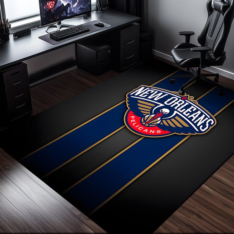 Orleans Pelicans Rebrand Rug Office Carpet Non-Slip Mat, Chair Rug Floor Covering for Gaming, Bedroom, Living Room , Home Decor Christmas Gift