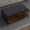 VidaXL Coffee Table with LED Infinity Smoked Oak 90x50x38 Cm, Side Table, Living Room Table, Side Table, End Table 847709