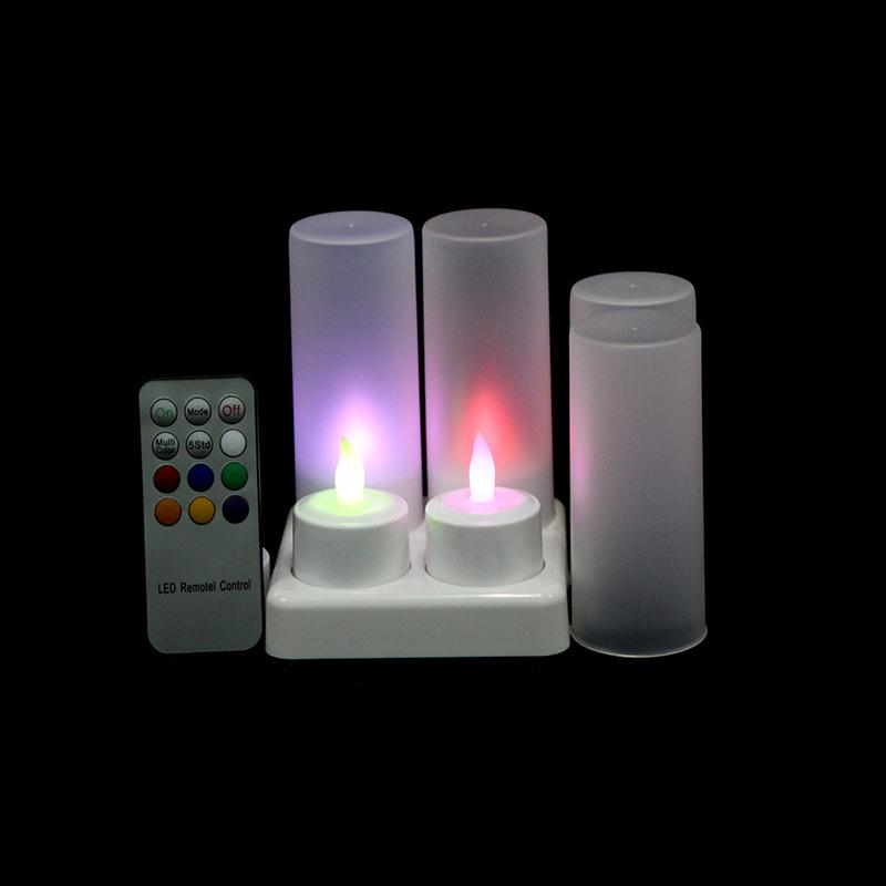 4-Pack Rechargeable LED Candles led Lamp Flameless Tealight Xmas Christmas Valentine Wedding Church Home Table Decoration