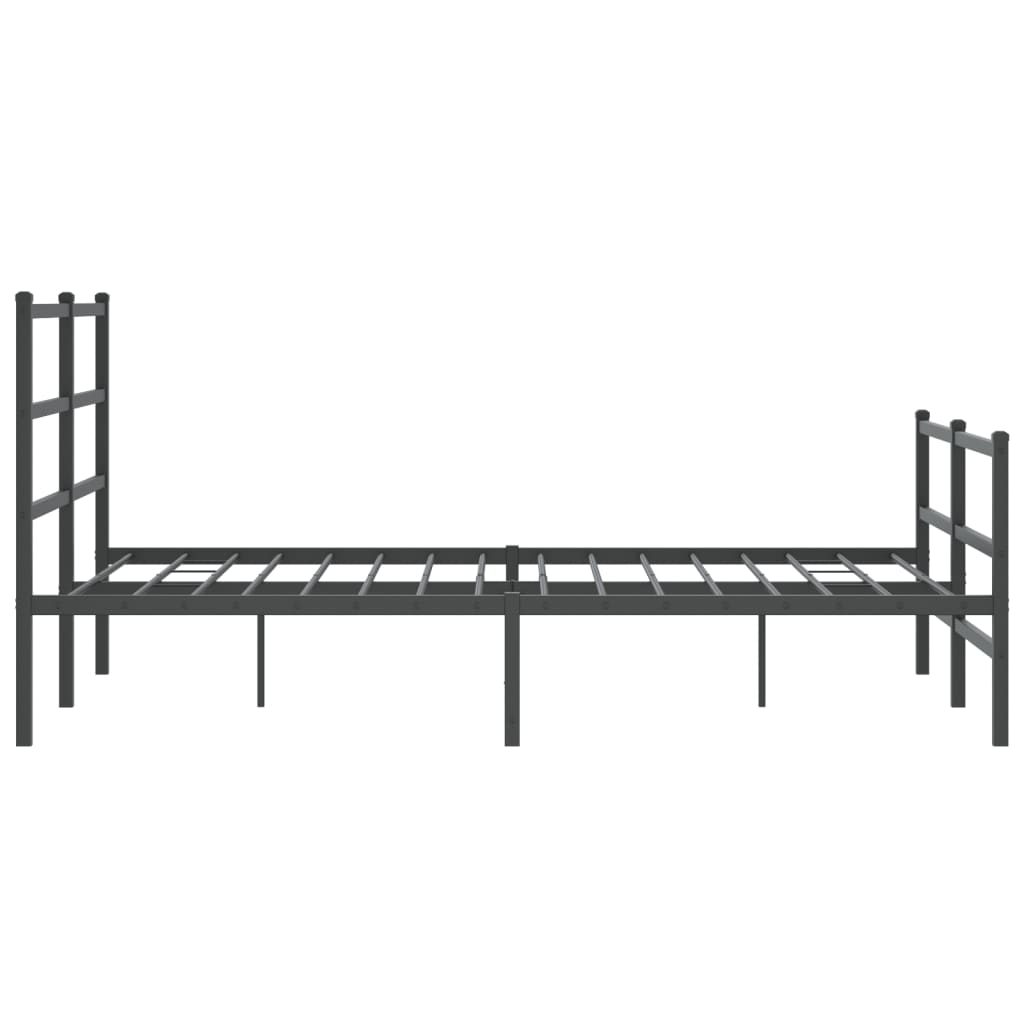 Vidaxl Metalowa Rama Łóżka Z Wezgłowiem I Zanóżkiem, Czarna, 135X190Cm