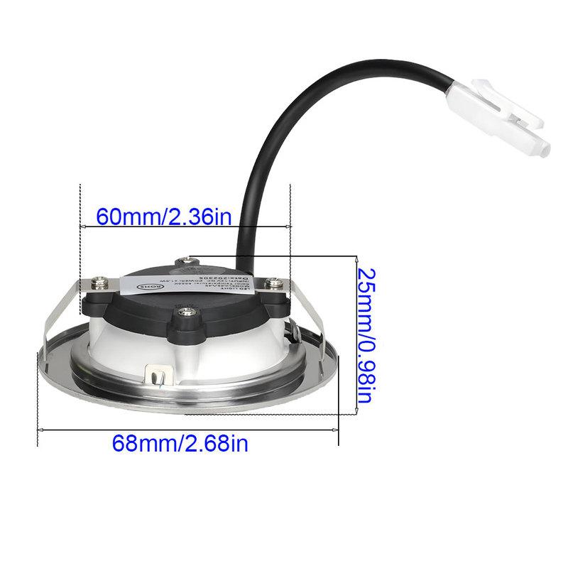 1-Set 2x 68mm Range Hood Light Bulb 1x 100-240V LED Driver 2x Cables Smoke Extractor Light for 2 1/2in Hole White 6000K