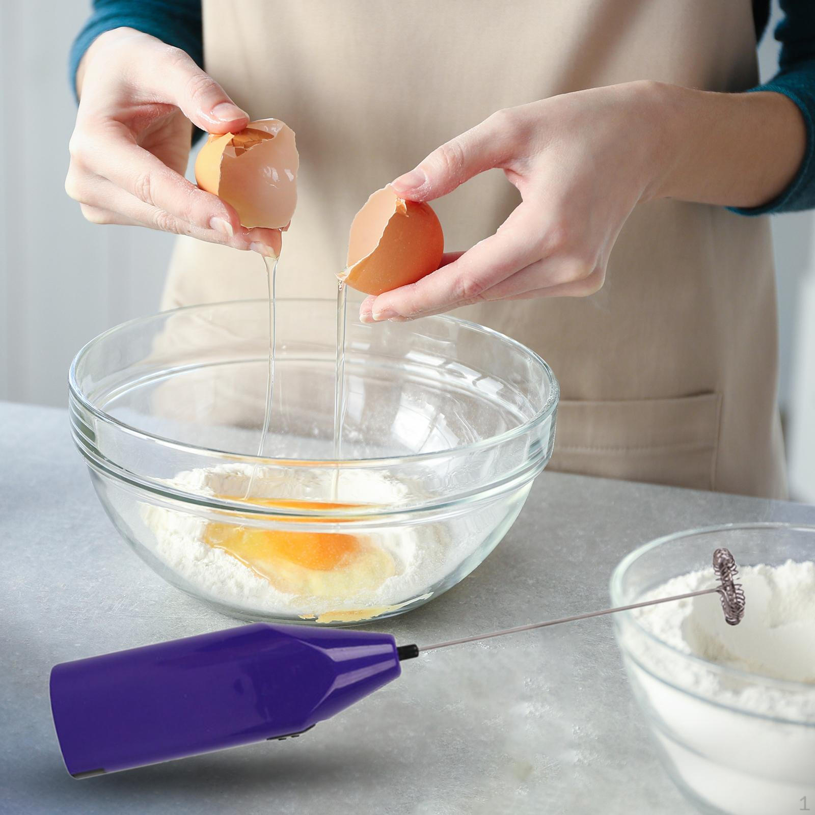 Electric Coffee Frother Hand Blender Accessories Stainless Steel Spring Head Whisks for Purple