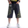 RogueWave Summer Plus Size Wide Leg Hip-Hop Black Jeans Shorts Male Skateboard Swag Baggy Men Denim Pants
