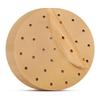 Ungebleichte Dämpfblätter zum Backen 100 Blatt 22cm Perforiert für Heißluftfritteusen und Chinesische Dampfgarer Kochpapier Körbe, (Kreisförmig), Durchmesser,