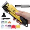Vintage Oil Head Hair Clipper Men Electric Hair Trimmer with 8pcs Guide Comb Gold
