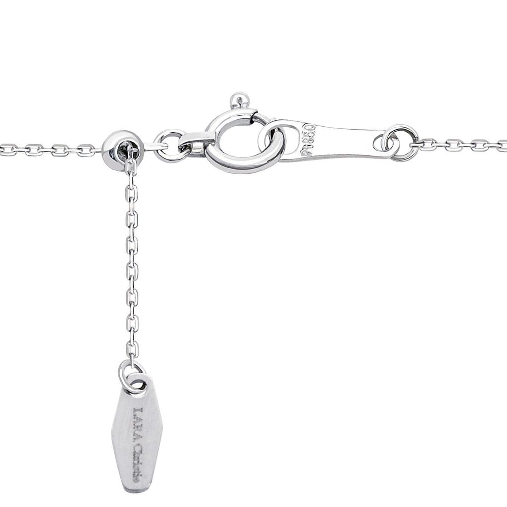 Lala Christie Platinum Chain Necklace, Pt850, Shine Cut Azuki Bean, 0.7mm Wide, Approximately 1.2g, Up to 45cm, Adjustable Length, lc97-0031