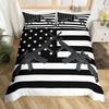 Copripiumino Bandiera Americana Copripiumino Mitragliatrice Queen King Poliestere Copripiumino USA Federazioni Stelle Strisce Set Biancheria da Letto