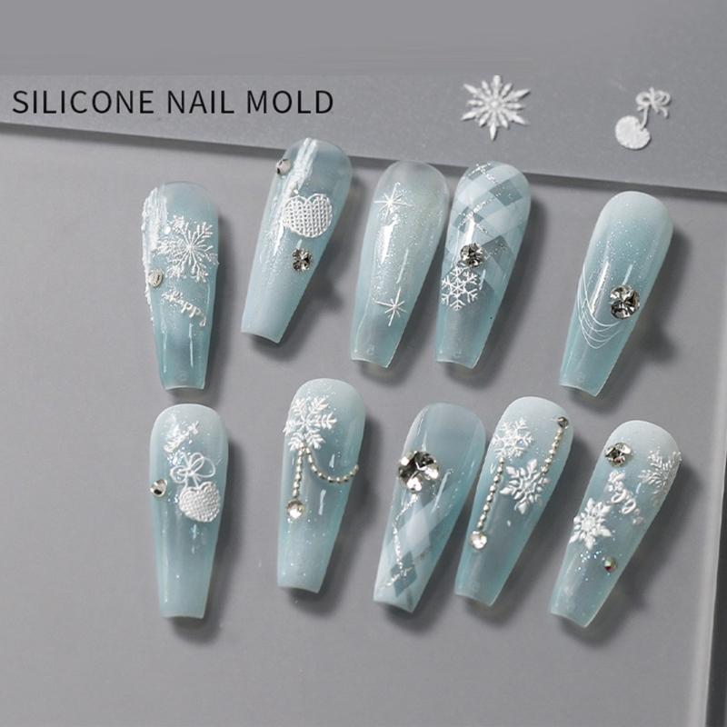 Crystal Silicone Nail Mold Nail Decors Molds Silicone Stamps Nail Decors Mould Nail Decors Stamping Tools for Nail Decor
