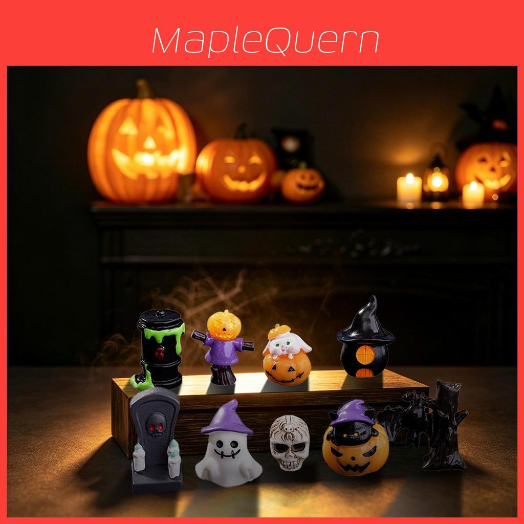 Halloween Skeleton Ghost Pumpkin Resin Figurines Set For Party Decor And Gift Giving