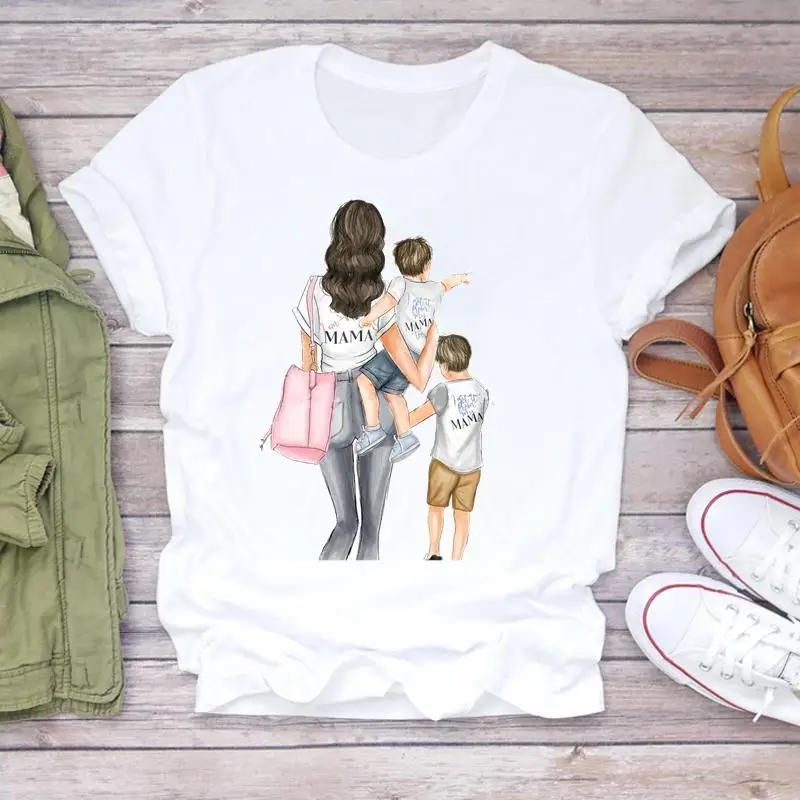 Mama Girl Graphic Print Women T Shirt Casual Harajuku Y2K Tops Tee Crewneck Short Sleeve Lady Clothes