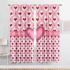 2PCS foundation make-up red heart wave point layered curtain   sweet style   living room   bedroom   trolley pocket decoration