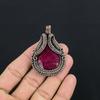 Ruby Pendant Gemstone Jewelry, 999 Copper Wire Wrapped Handmade Pendant, Latest Design Jewelry