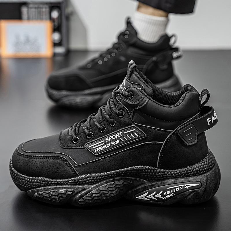 Men's high-top casual sports shoes four seasons new soft-sole non-slip outdoor running shoes fashion students versatile sneakers