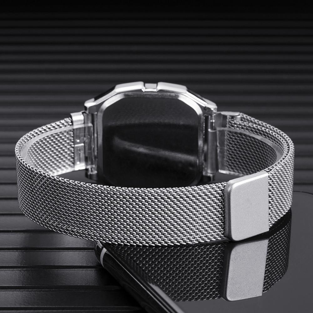 Men's Wristwatch Fashion Casual LED Digital Display Watch Male Gold Stainless Steel Band Waterproof Luxury Watches Herrenuhr