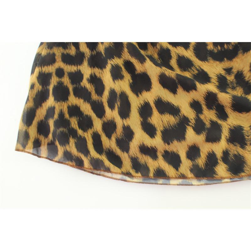 Personality Street Style Summer Fashion Trend Leopard Print Lace-up Halter Sexy Halter Dress