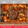 1 Piece of 2D Flag Autumn Harvest Thanksgiving Theme Background Including Pumpkinszyc