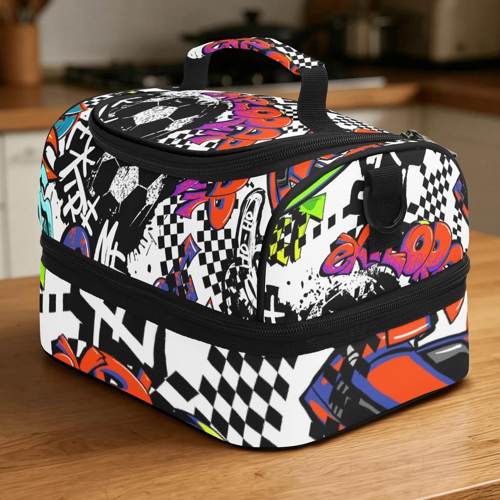 Large Insulated Lunch Tote Thickened Thermal Food Storage Bag for Students College School Work Commuting and Picnic
