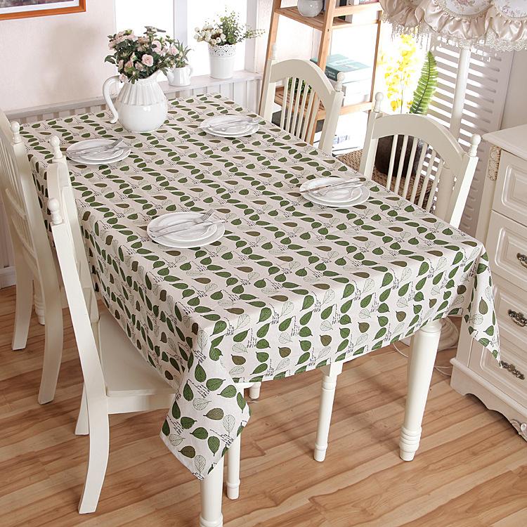 Polyester Cotton Pastoral Small Green Leaf Lace Tablecloth Coffee Table Tablecloth Table Cloth